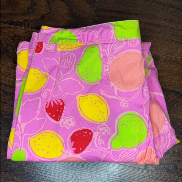 LILLY PULITZER Liza capri pants Hibiscus Pink Marzipan Print Size 4 EUC - Picture 13 of 14